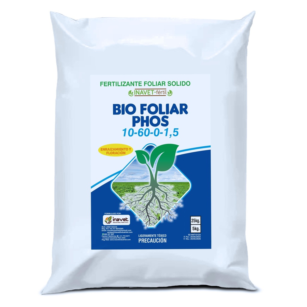 INAVET FERTIL - PHOS 10-60-0-1,5 - 25KG (historial 2020- jun 2024)